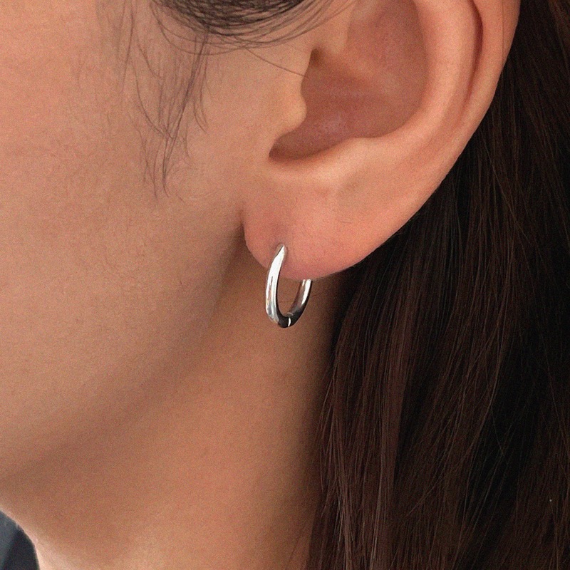 [4/5 순차배송] silver925 basic ring earring(4 size)