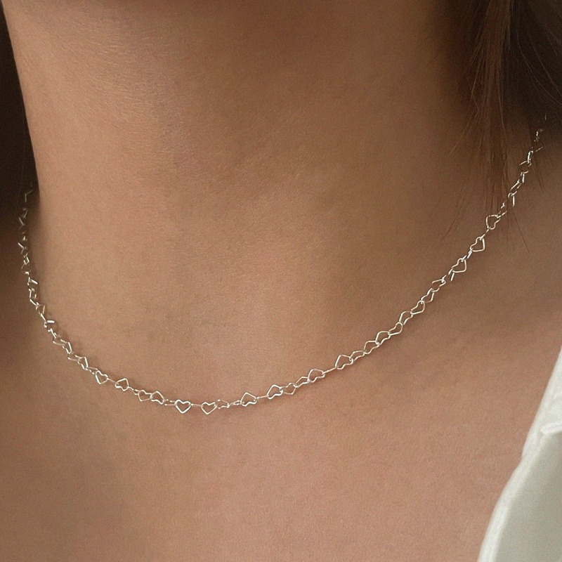 silver925 heart chain necklace