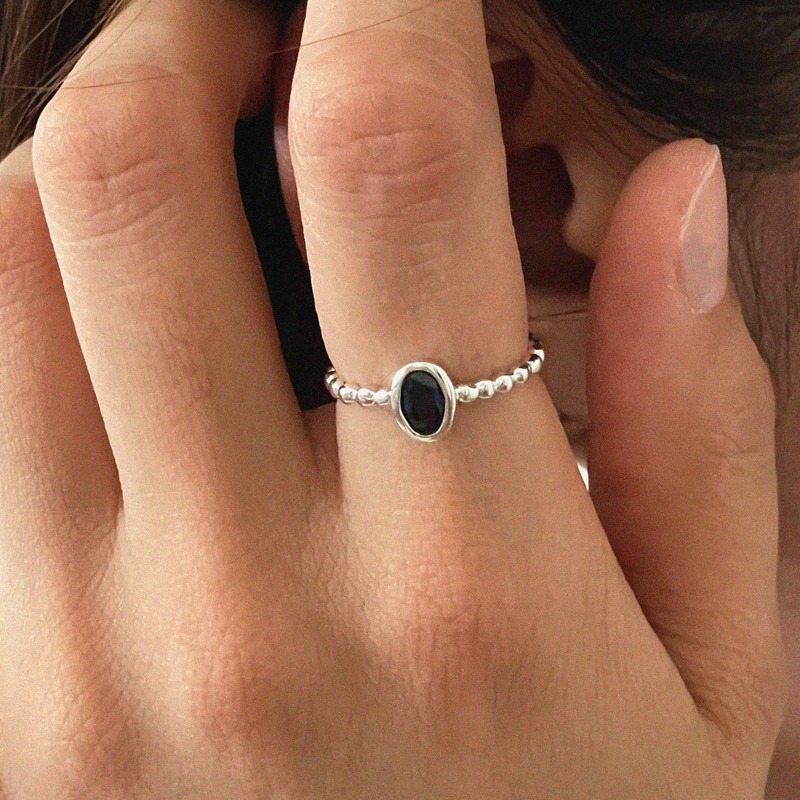[자사몰 전용] silver925 circle sapphire ring