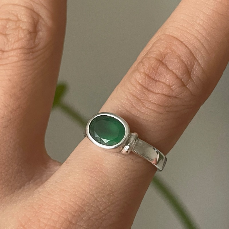[자사몰 전용] silver925 green onyx ring