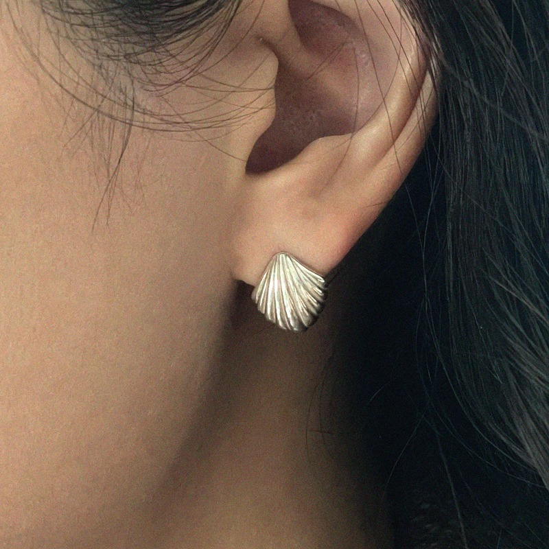 silver925 mini clam earring