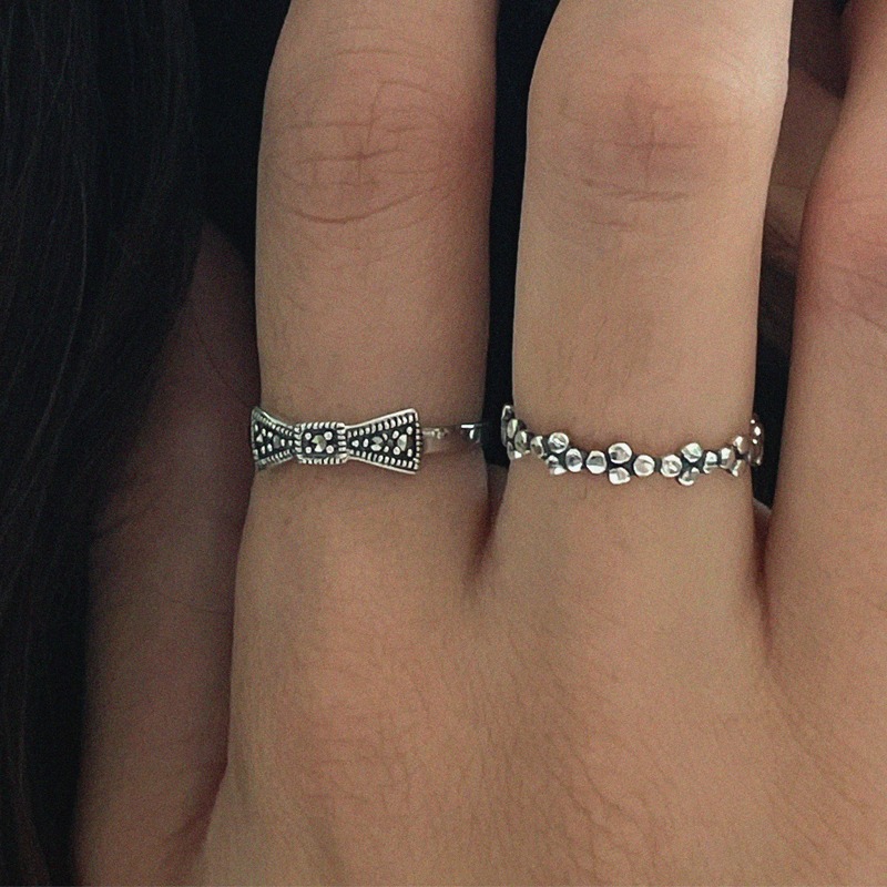 [sale] silver925 black ribbon ring