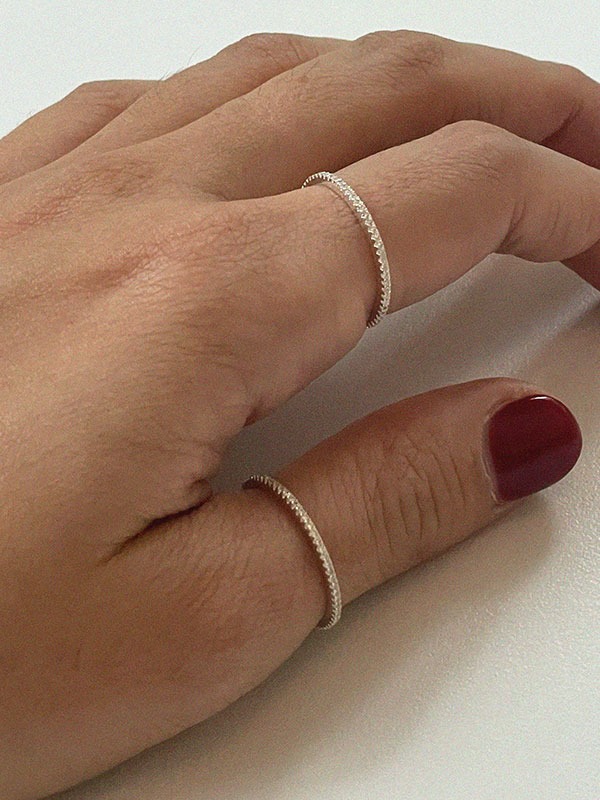 silver925 thin cubic ring