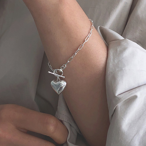 [자사몰 전용] Silver925 clip heart bracelet