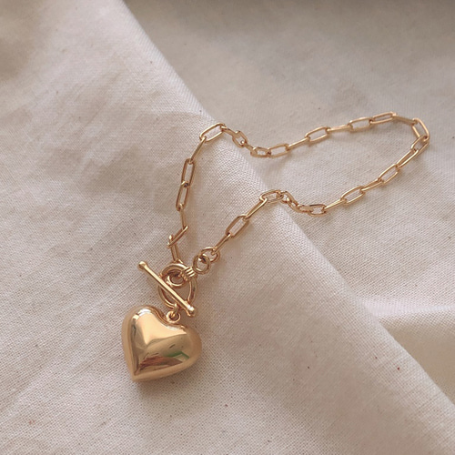 Silver925 clip heart gold bracelet