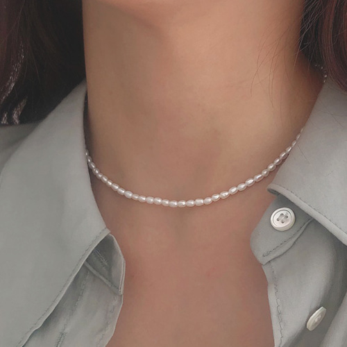 Silver925 simple pearl necklace