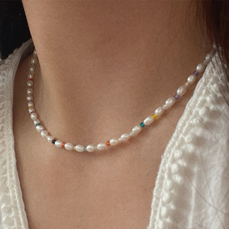 silver925 color pearl necklace