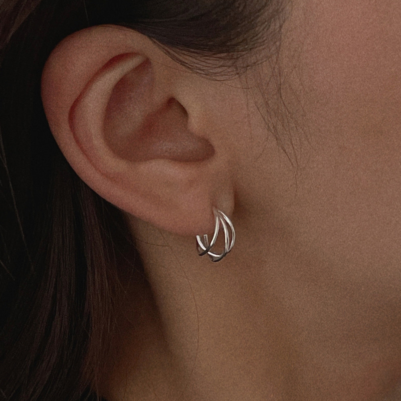 silver925 bent earring