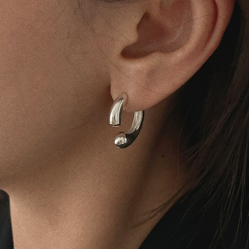 silver925 mate earring