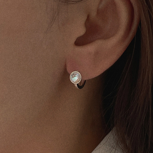 silver925 opal earring
