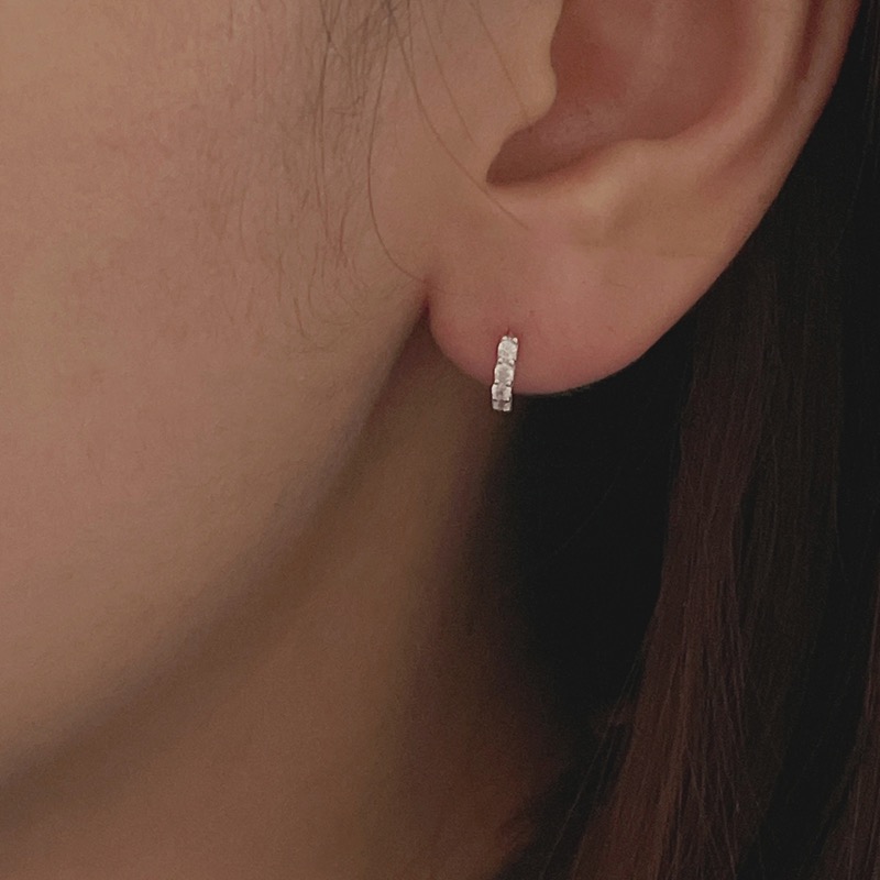 silver925 mini cubic earring