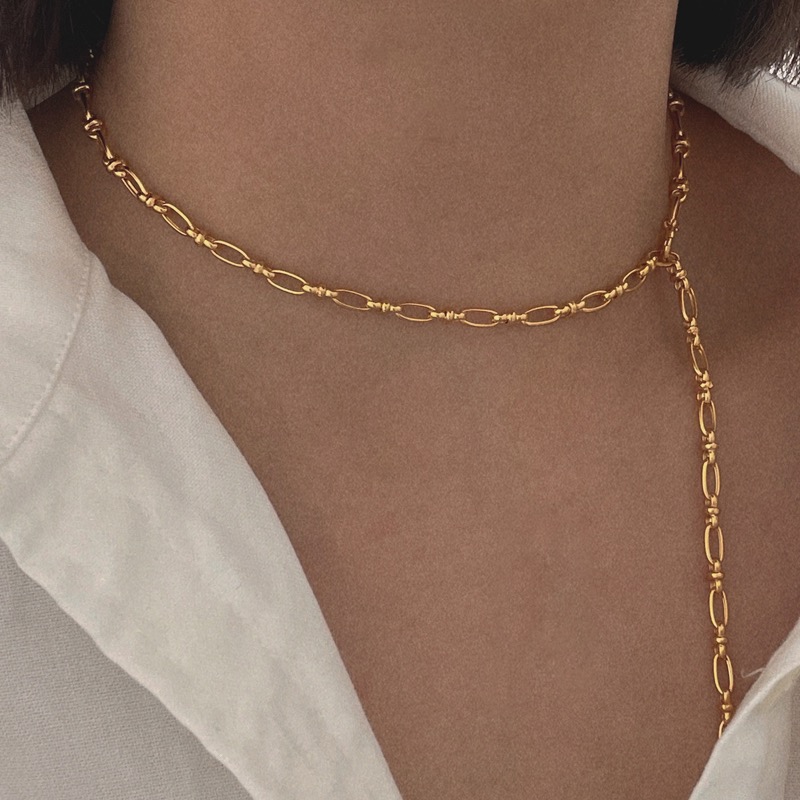 silver925 cotton gold necklace