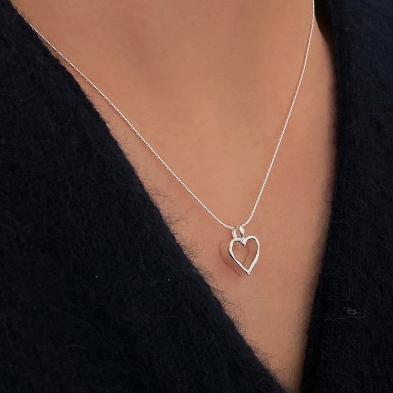 silver925 new heart necklace