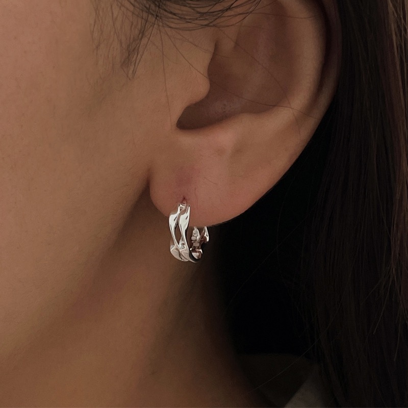 silver925 hug earring