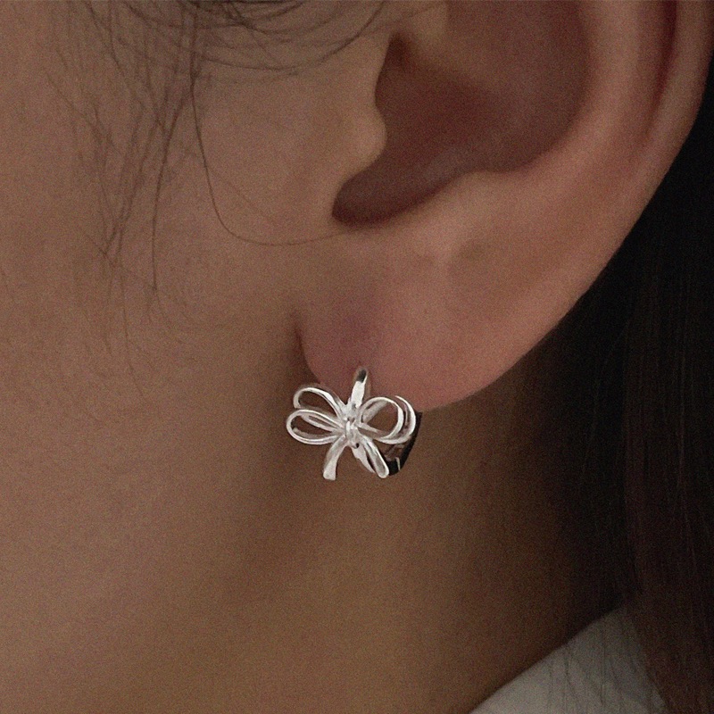 silver925 ribbon earring