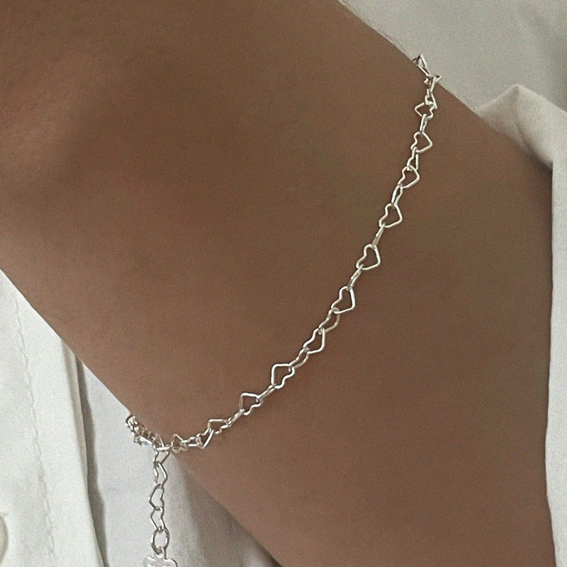 silver925 heart chain bracelet