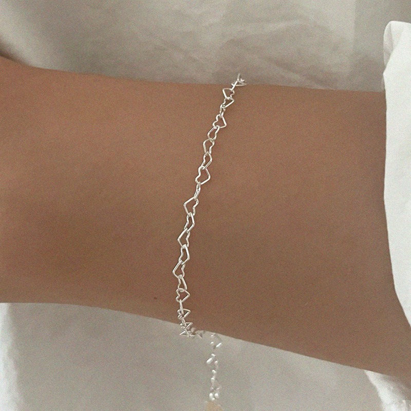 silver925 heart chain bracelet