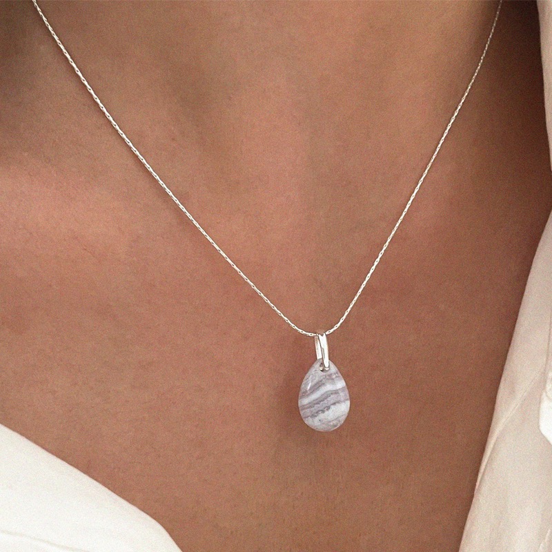 [자사몰 전용] silver925 blue lace necklace