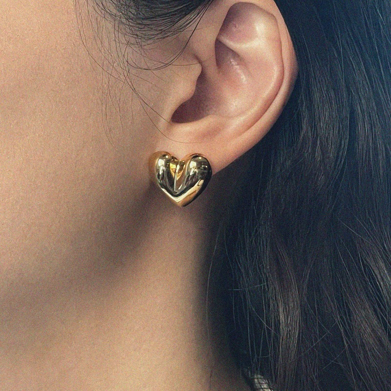 [샘플세일] silver925 big heart earring