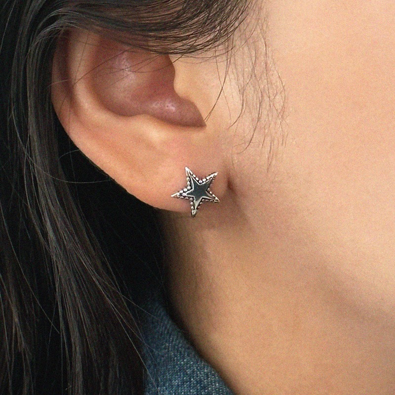 silver925 antic star earring