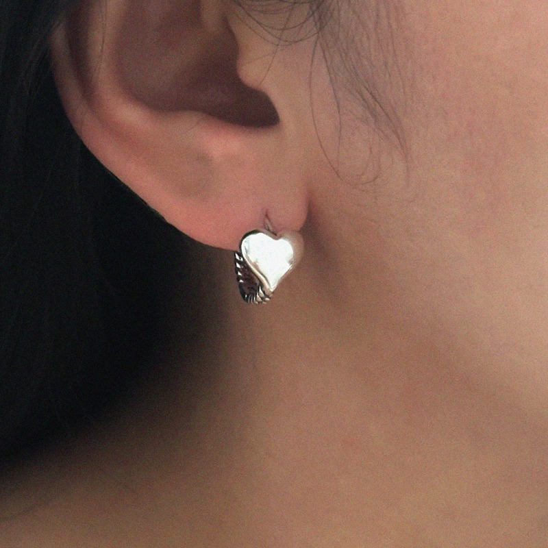 silver925 antic heart earring