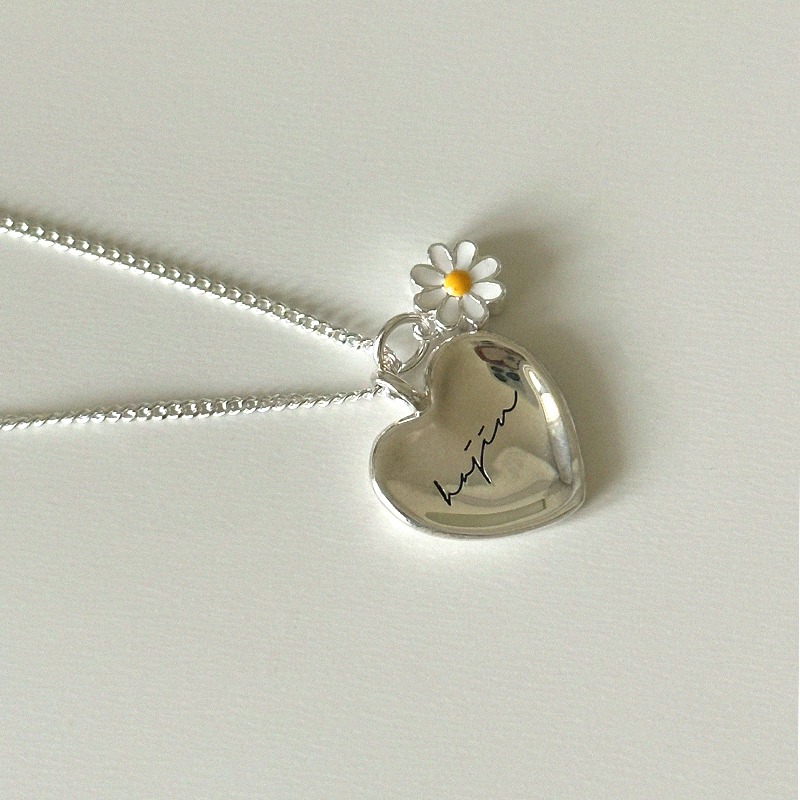 [어른용] silver925 basic heart daisy necklace