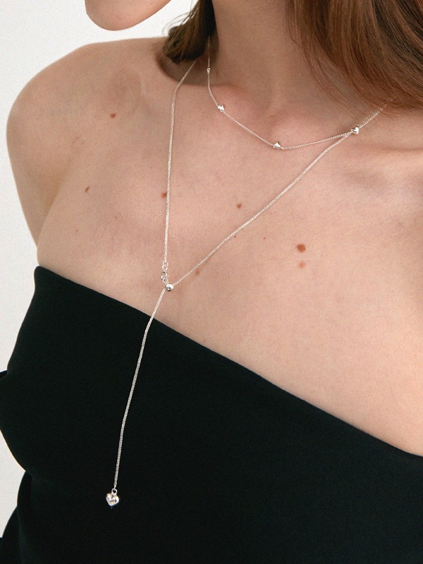 Mini heart long necklace